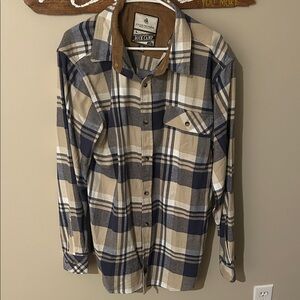 Men's Plaid flannel - Blue and Tan